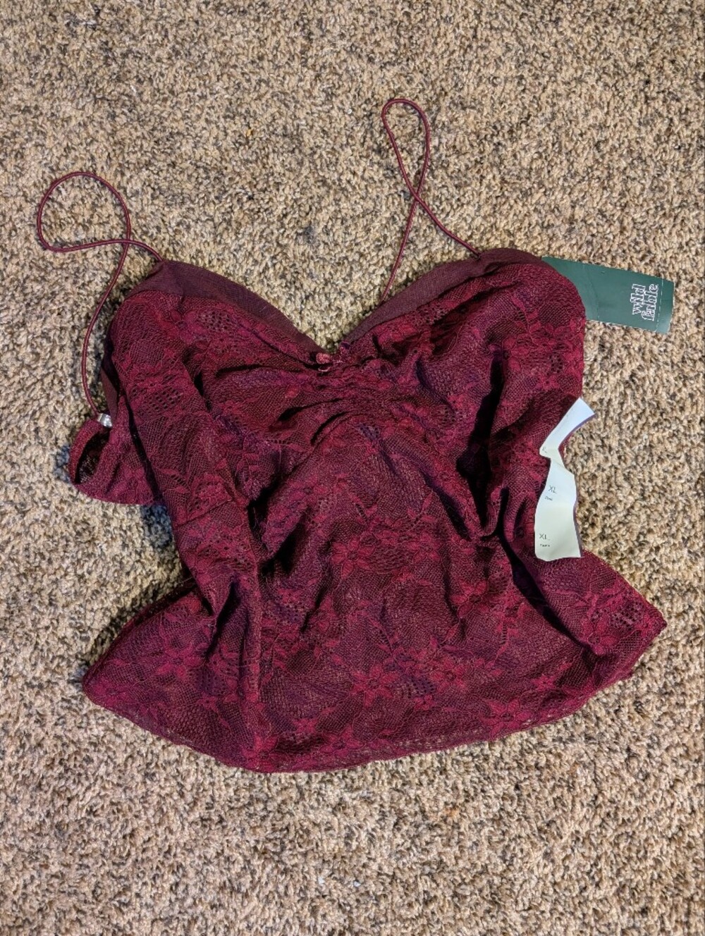 Wild Fable Burgundy Lace Bralette XL